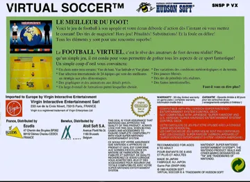 Virtual Soccer (USA) (Proto) box cover back